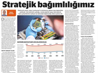 MAHİR ULUTAŞ YAZDI: STRATEJİK BAĞIMLILIĞIMIZ (BİRGÜN GAZETESİ, 09.01.2026)