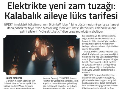 ELEKTRİKTE YENİ ZAM TUZAĞI (YENİ GÜN İZMİR, 20.01.2026)