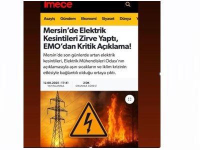 SON GÜNLERDE KENTİMİZDE YAŞANAN ELEKTRİK KESİNTİLERİ HAKKINDA