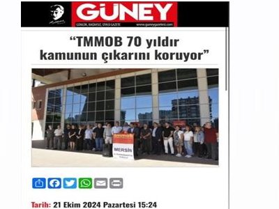 TMMOB 70 YAŞINDA