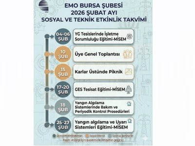 2026 ŞUBAT AYI EMO BURSA ŞUBE ETKİNLİK TAKVİMİ YAYINLANDI