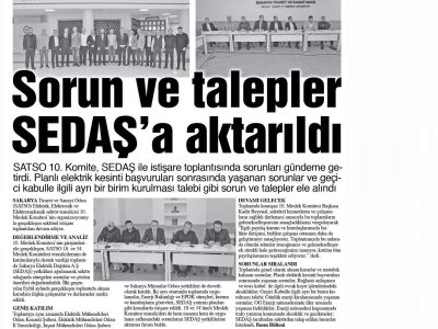 SATSO`DA SEDAŞ`A SORUNLAR AKTARILDI