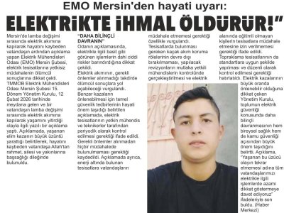 ELEKTRİKTE İHMAL ÖLDÜRÜR