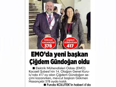 EMO`DA YENİ BAŞKAN ÇİĞDEM GÜNDOĞAN OLDU