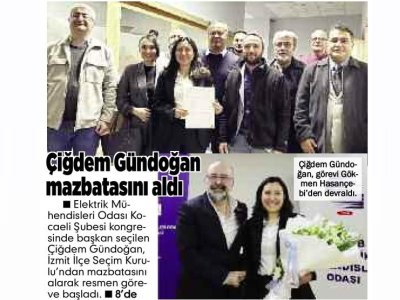 ÇİĞDEM GÜNDOĞAN MAZBATASINI ALDI