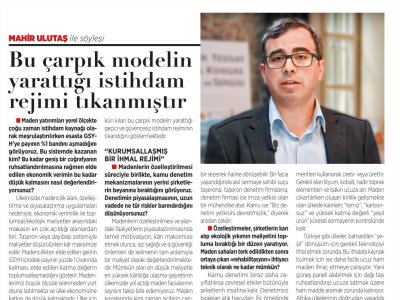 MAHİR ULUTAŞ İLE SÖYLEŞİ: BU ÇARPIK MODELİN YARATTIĞI İSTİHDAM REJİMİ TIKANMIŞTIR (BİRGÜN GAZETESİ, 01.03.2026)