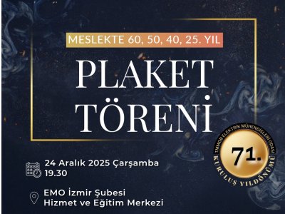 MESLEKTE 60, 50, 40 VE 25. YIL :