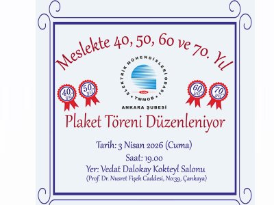 MESLEKTE 40, 50, 60 VE 70. YILLARINI DOLDURAN ÜYELERİMİZE PLAKET TÖRENİ DÜZENLENİYOR