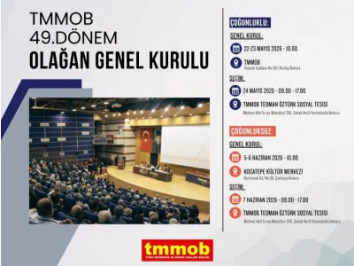 TMMOB 49. OLAĞAN GENEL KURULU TOPLANIYOR